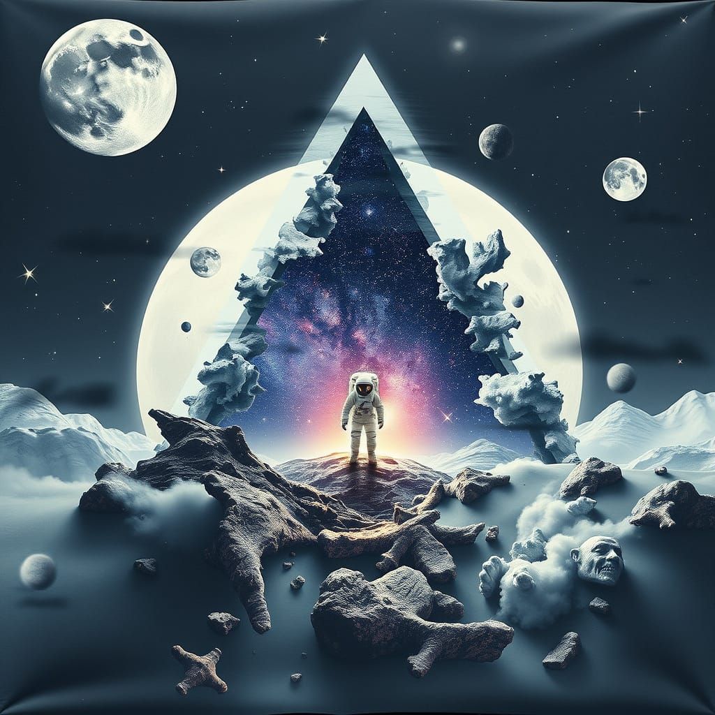 Surreal Double Exposure Artwork in Hyper-Realistic Style