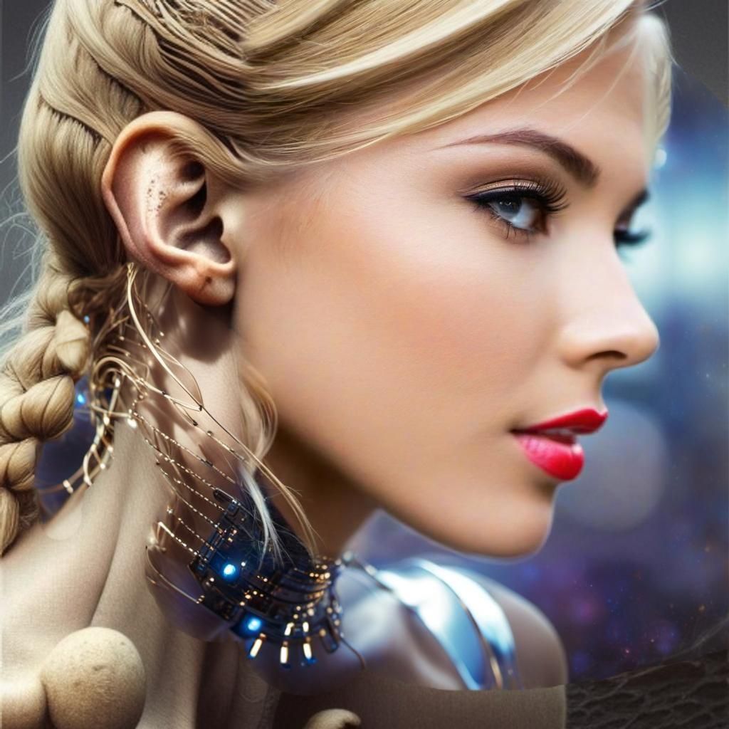 Cybernetic Woman Blends Into Dystopian Crowd