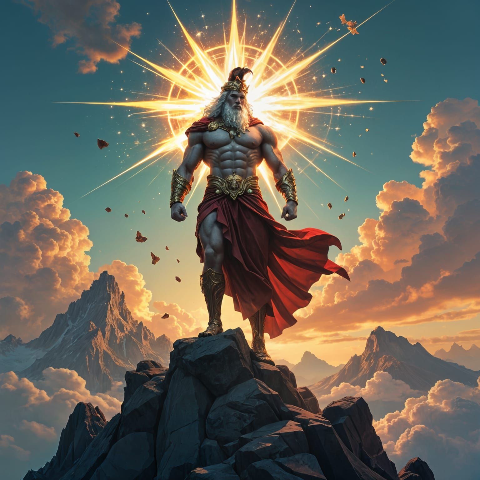 God Corrupted by Digital Virus on Mount Olympus