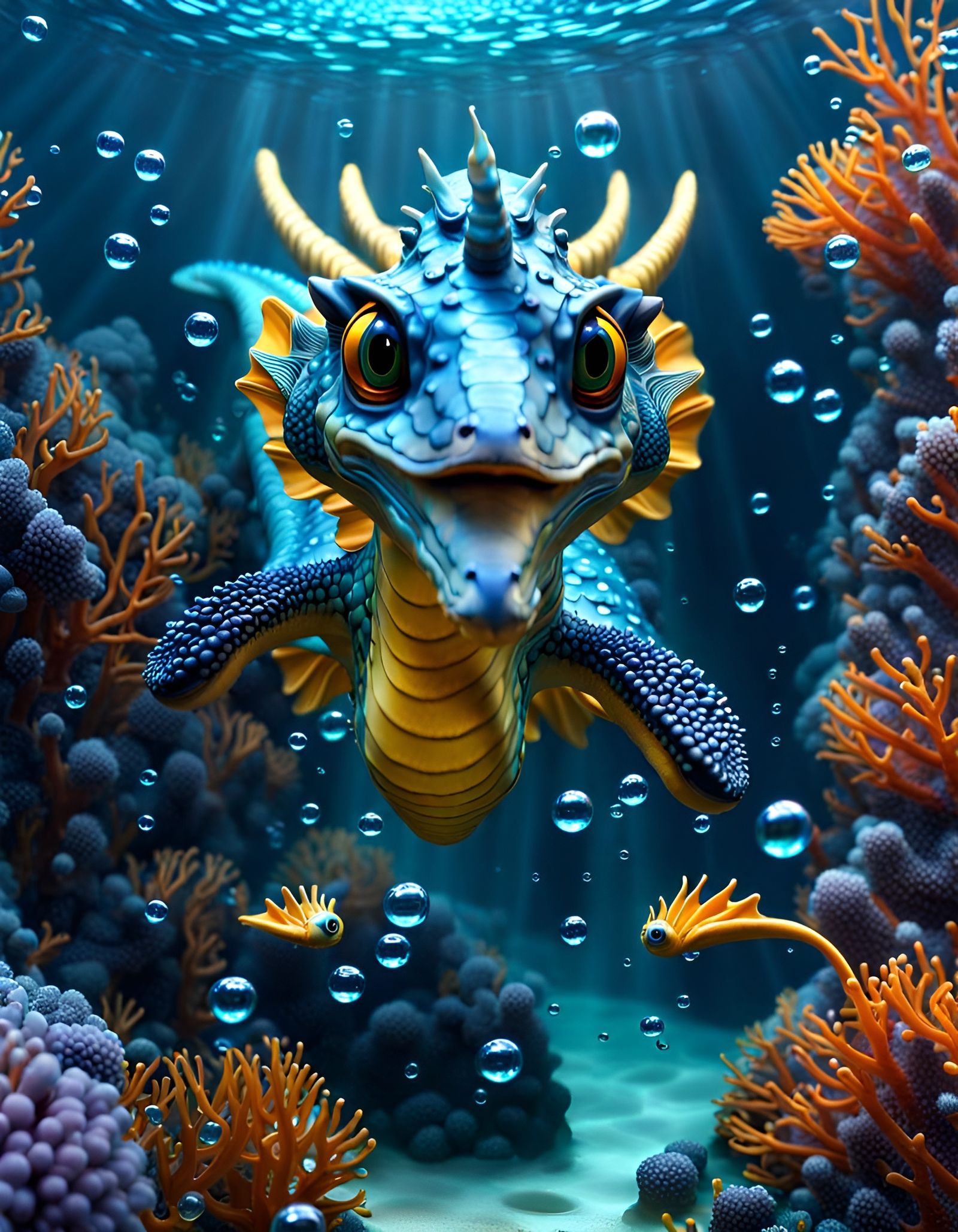 Aqua Unicorn Dragon