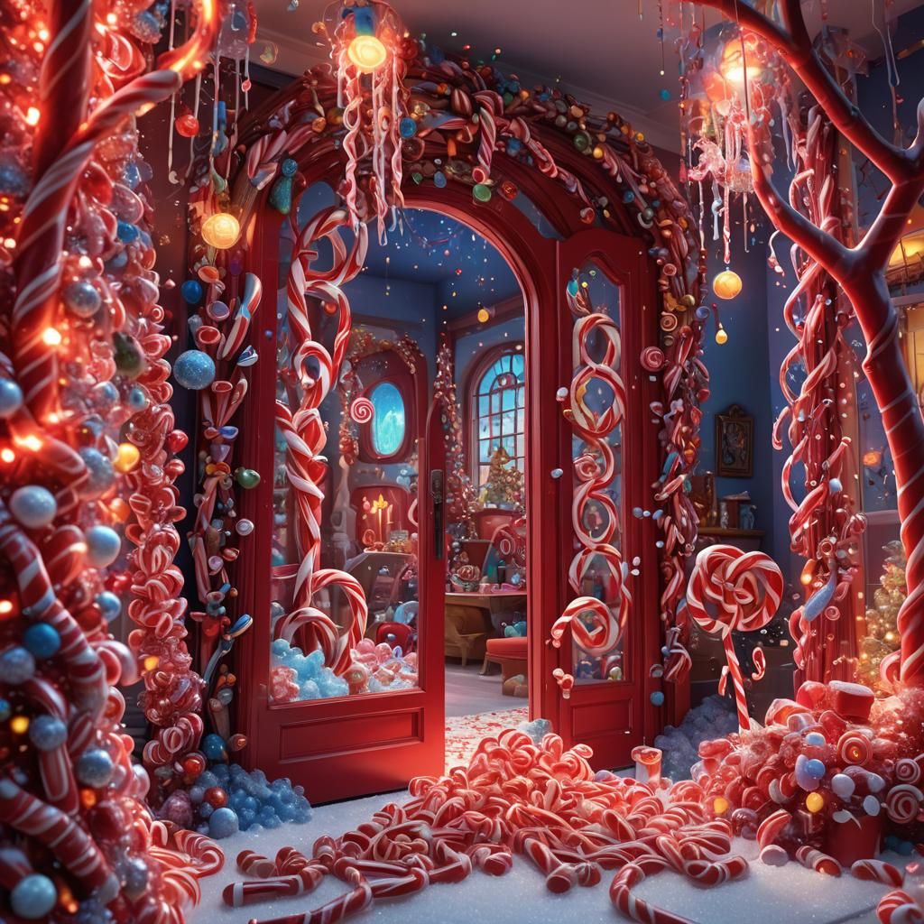 Candy Bedroom with Lollipop Trees, Fantasy Art