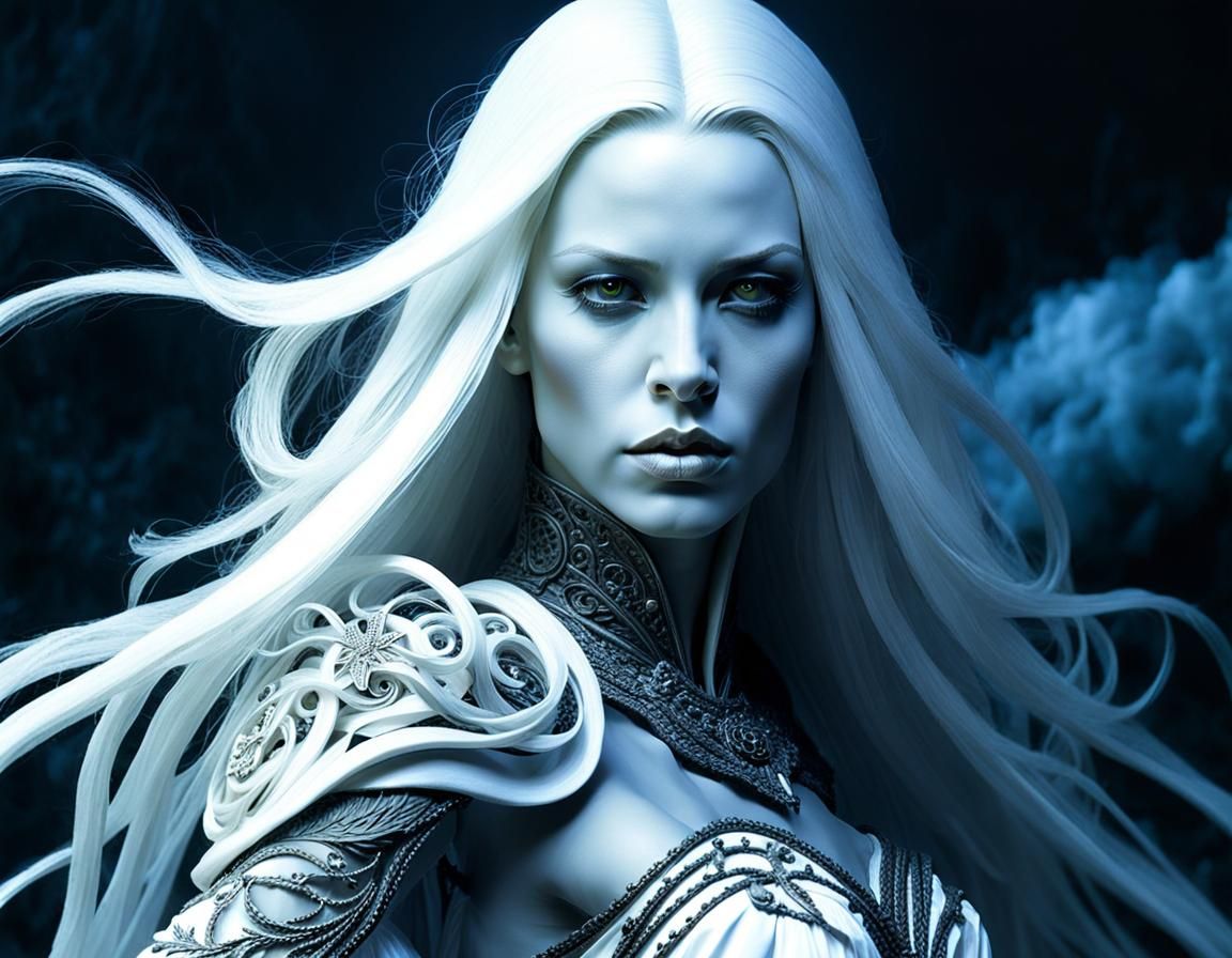 Dark Fantasy Banshee in Photorealistic Style