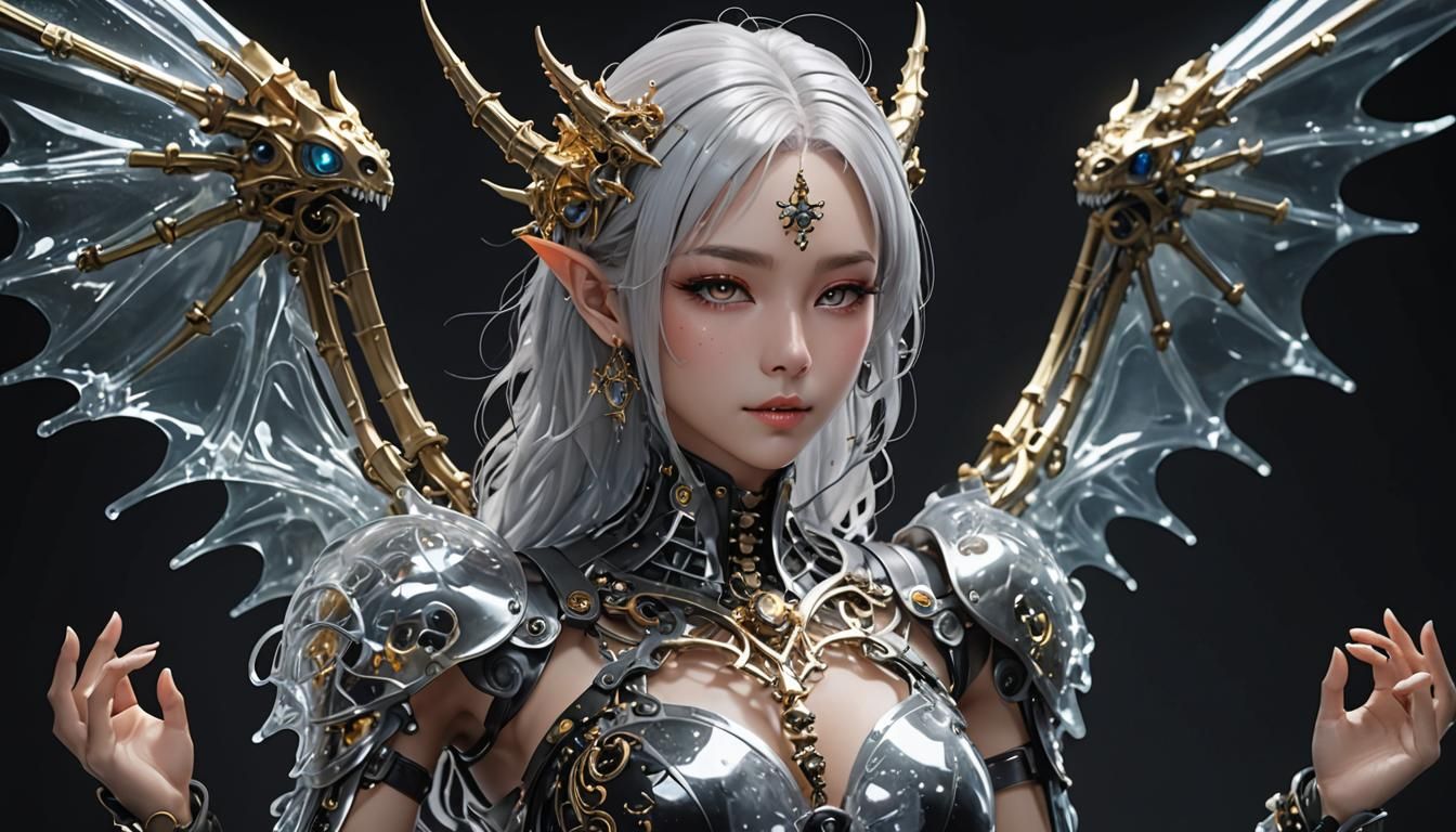 Dragon Girl Chimera with Metal Skeleton