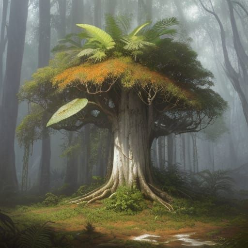 Vibrant, Photorealistic Forest in Oil on Canvas