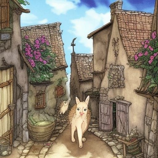 Cats strolling in lane