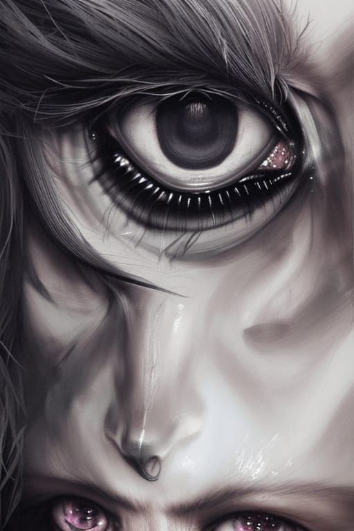 Half face wolf- half girl