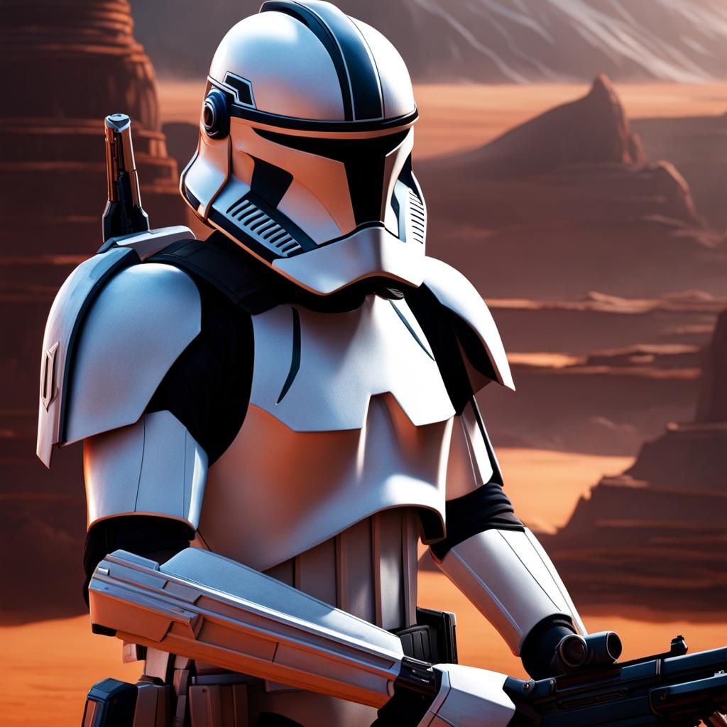 Detailed Clone Trooper Matte Painting