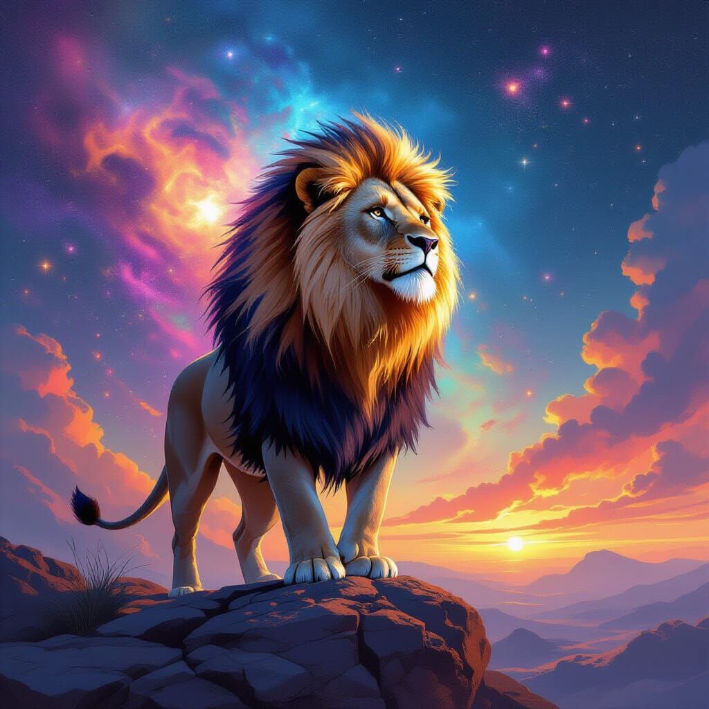 Cosmic Lion Nebula Mane Concept Art