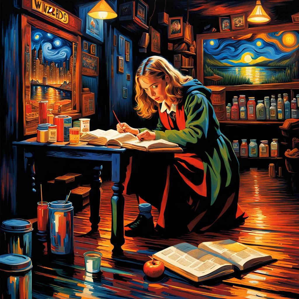 Hermione Granger Fixes Time Equations in Comic Art Style