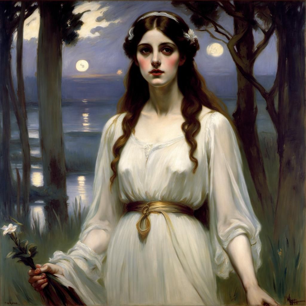 Ethereal Ghost Figure in Classical Portrait Style