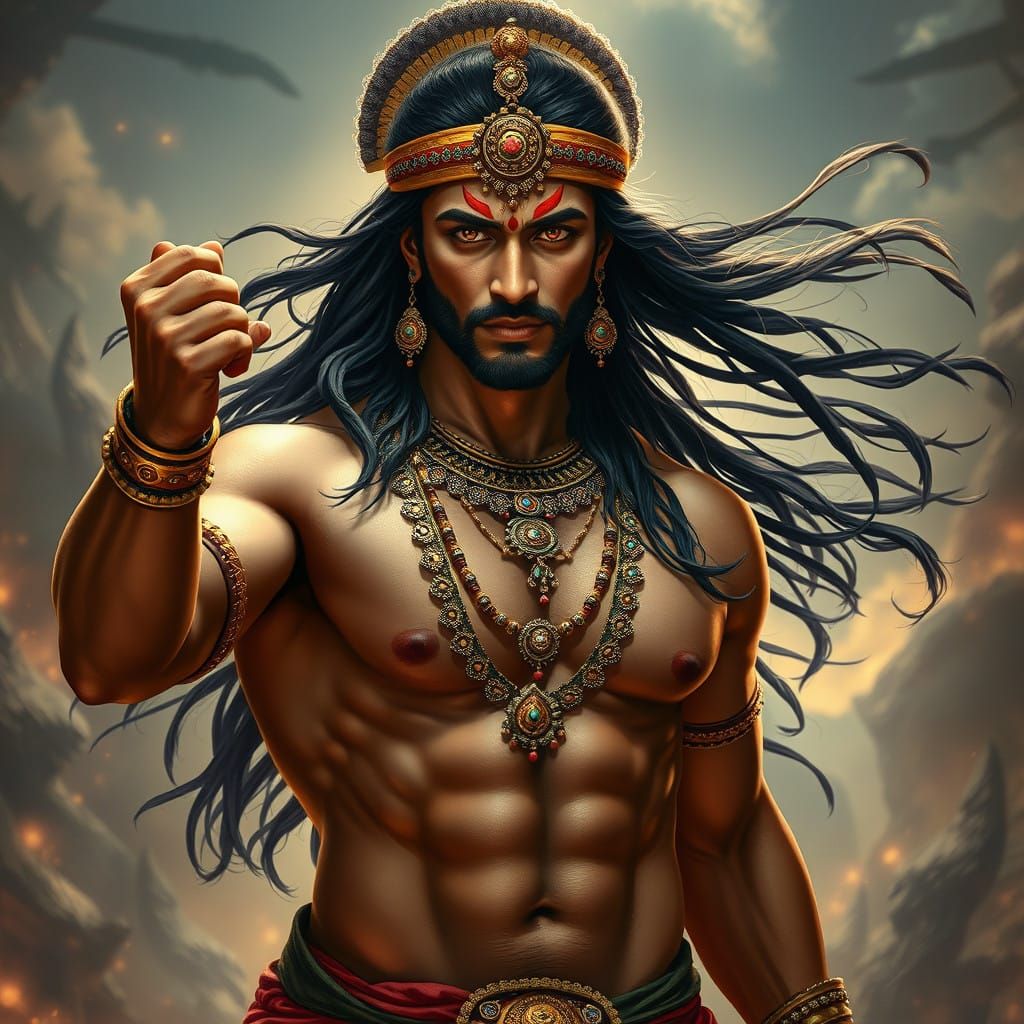 Epic Bollywood Hero in Ornate Regalia