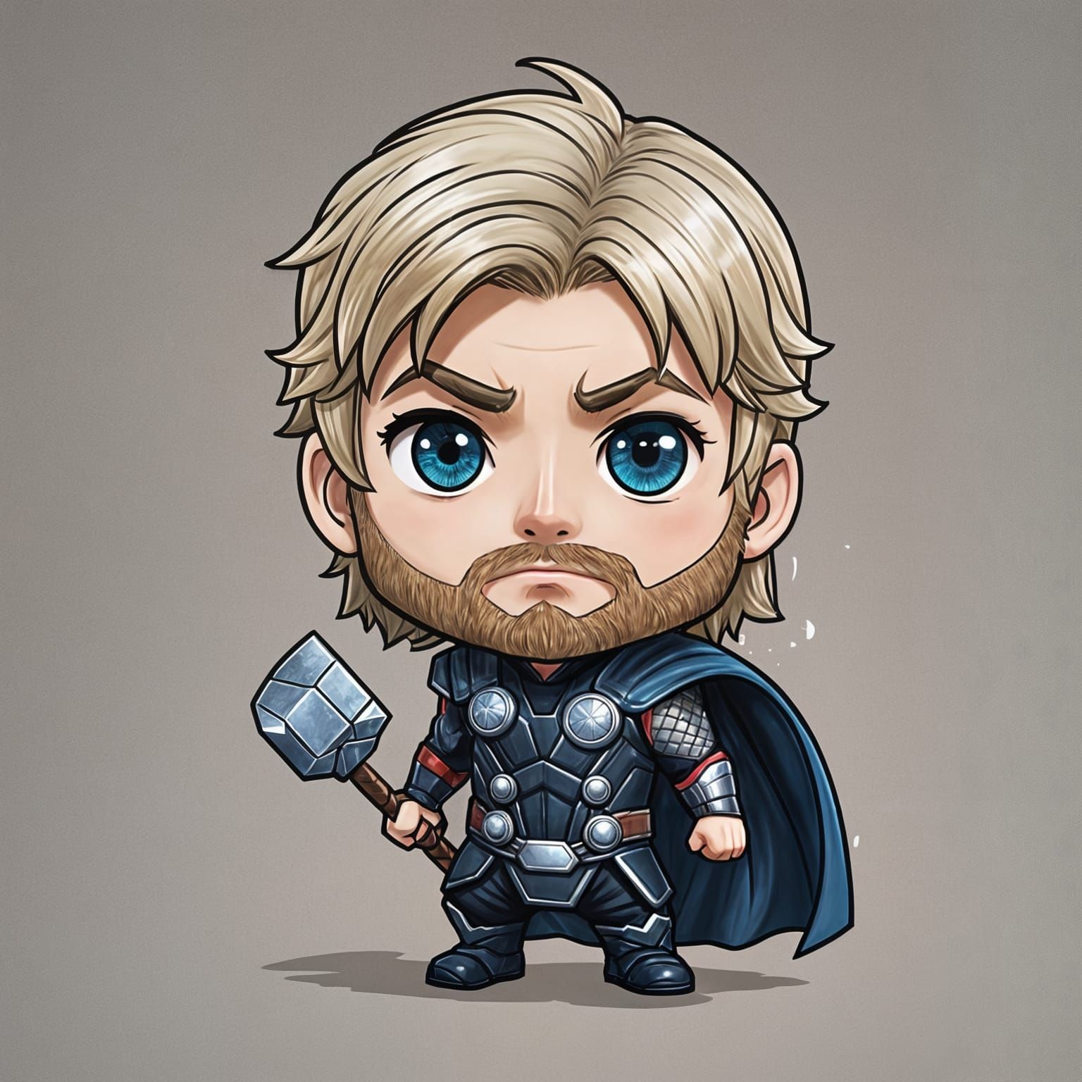 Chibi Thor with Blue Eyes and Short Hair