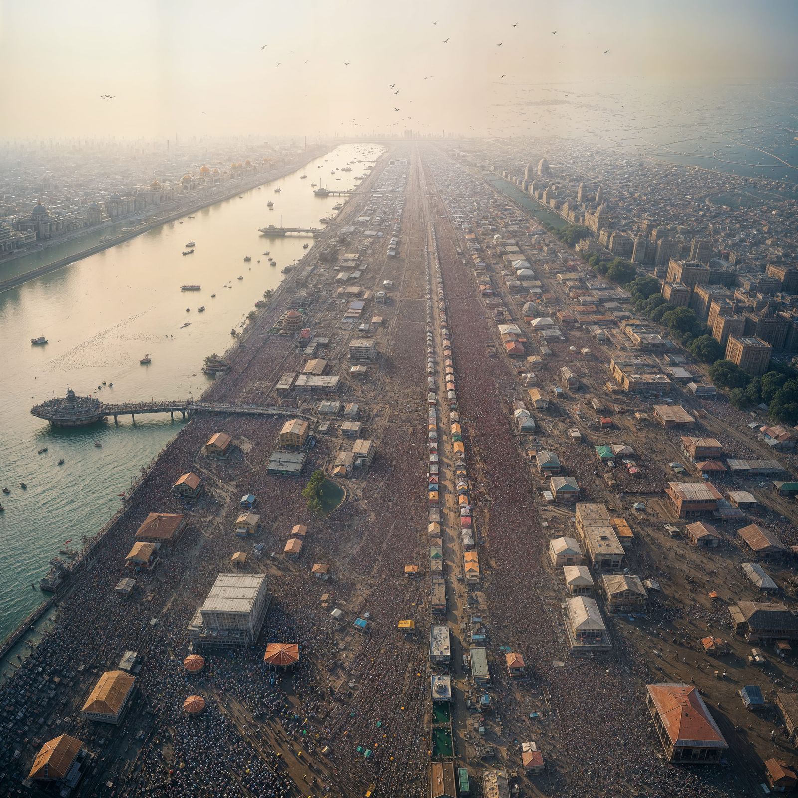 Cosmic View of Maha Kumbh Mela 2025 in Stunning 8K Resolutio...
