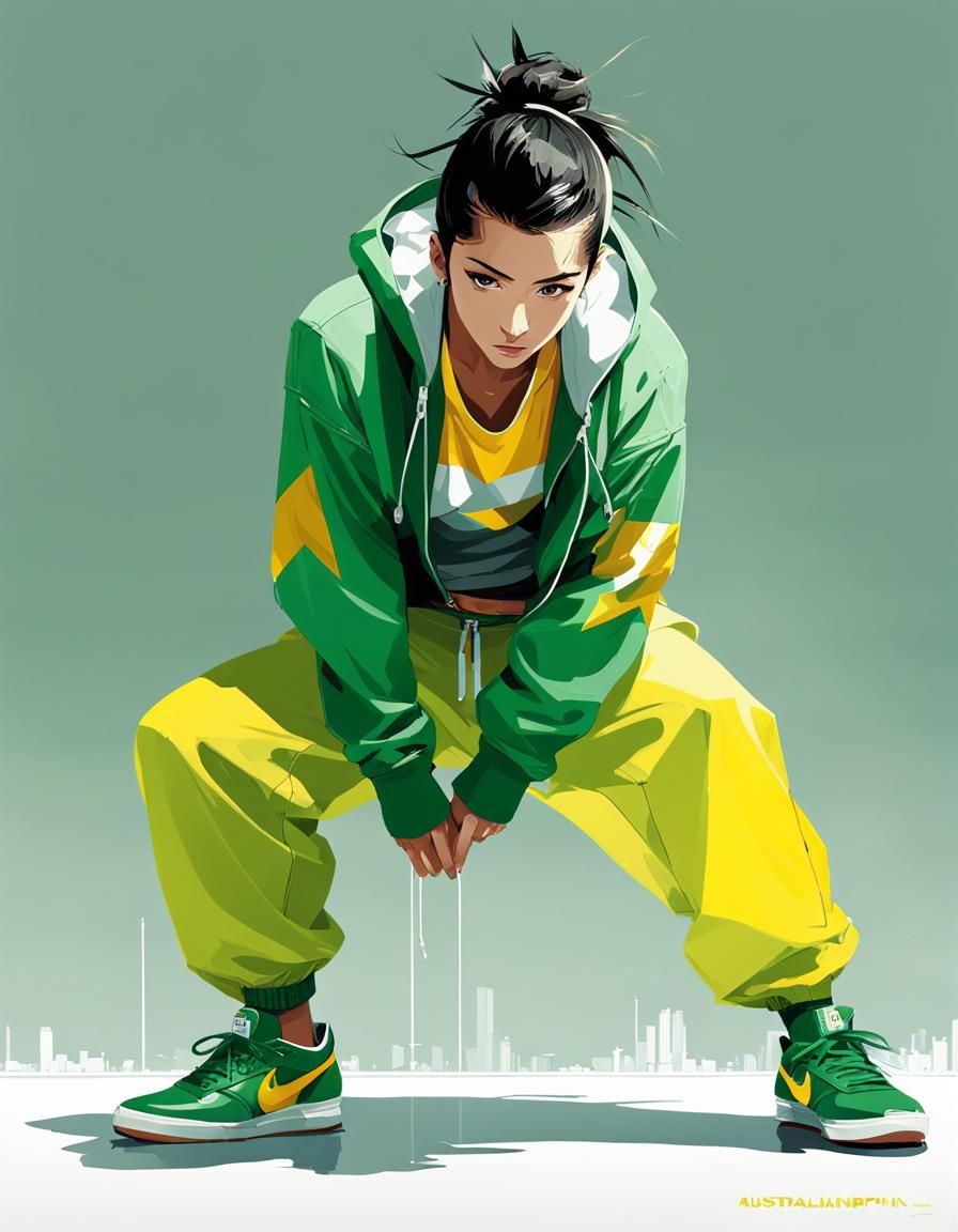 Anime-Style Mugshot of Australian Breakdancer