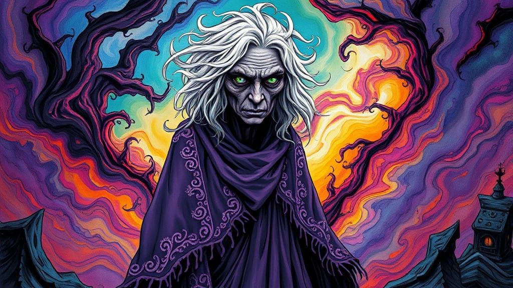 Enchantress of Whispers in a Surreal Dreamscape