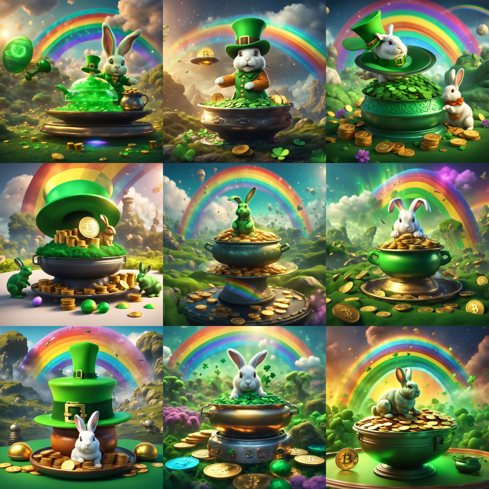 St. Patrick's Day Bitcoin Rainbow: Digital Matte Painting