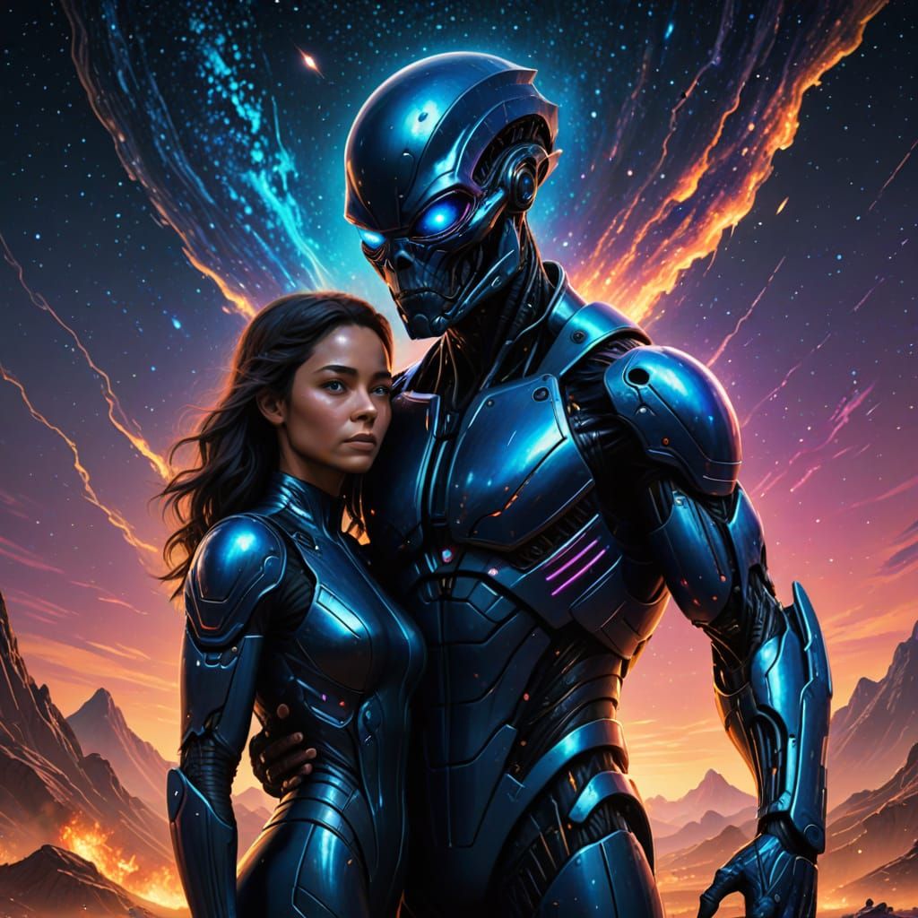 Alien Romance in a Galactic Night Sky