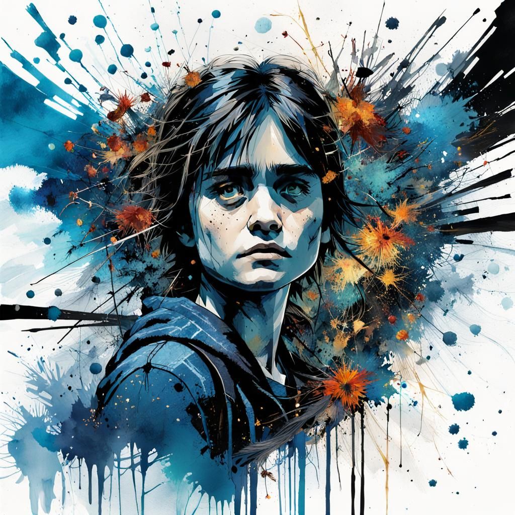 Harry Potter in Black and Blue Explosions, Digital Ink
