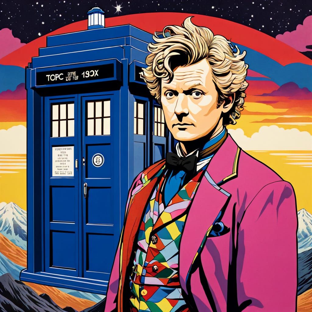 Eclectic (Ukiyo-e Tardis Sixth Doctor) art