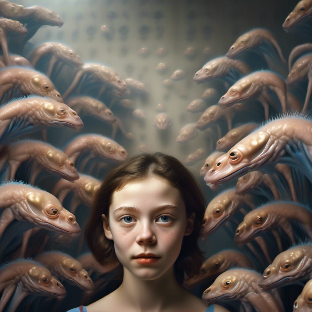 Hyperrealistic Aliens and Pets in Bizarre Home