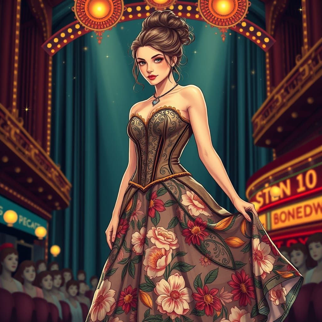 Broadway Star in Art Nouveau Style