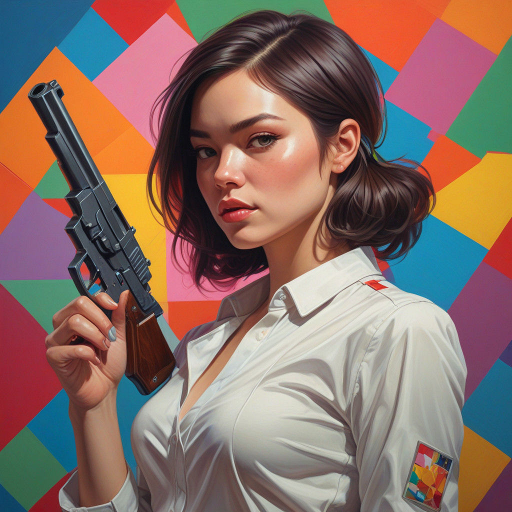 Ethereal Cubist Portrait with Vibrant Hues