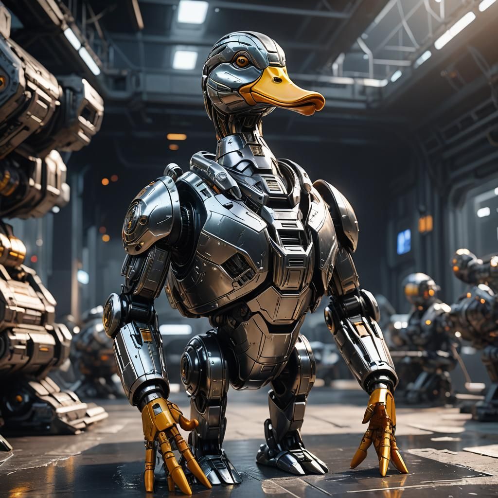 Mechanical Duck Interview in Sci-Fi Setting