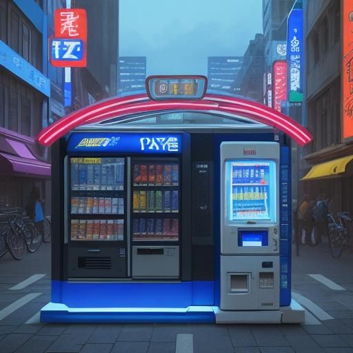 Vending Machine Selling Time, Love, Happiness: Low-Poly Art