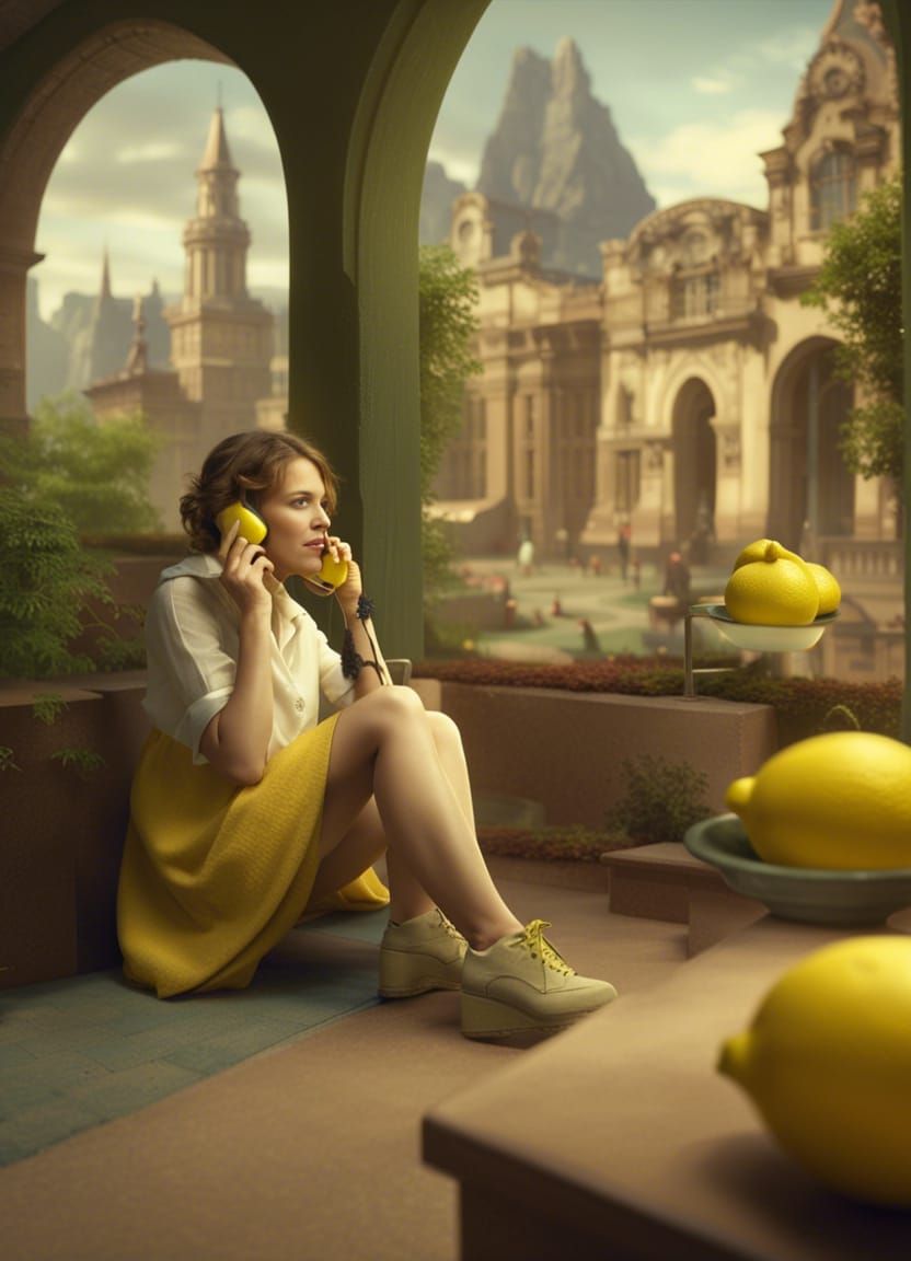 Lemon Talking on the Phone: Matte Painting