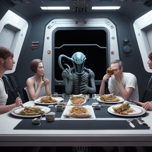 Disturbing Dinner: Spaceship Crew Eats Xenomorph