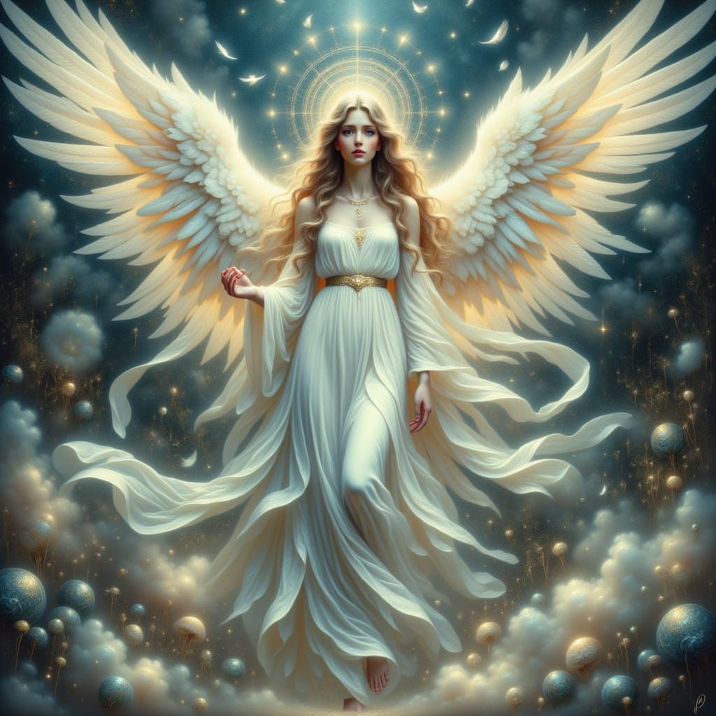 Ethereal Fantasy Angel in a Mystical Realm