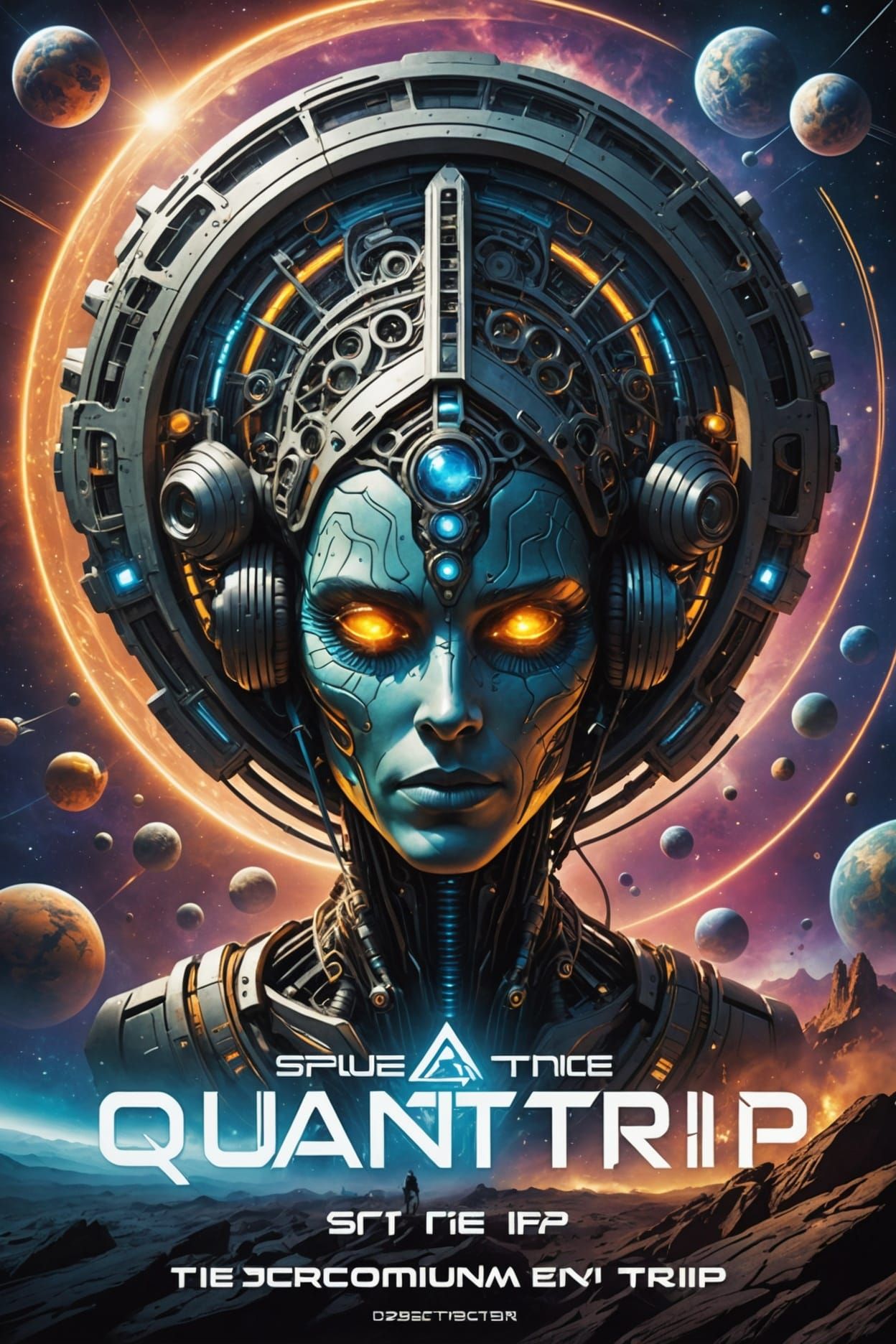 Psytrance Album Cover with Sci-Fi Elements