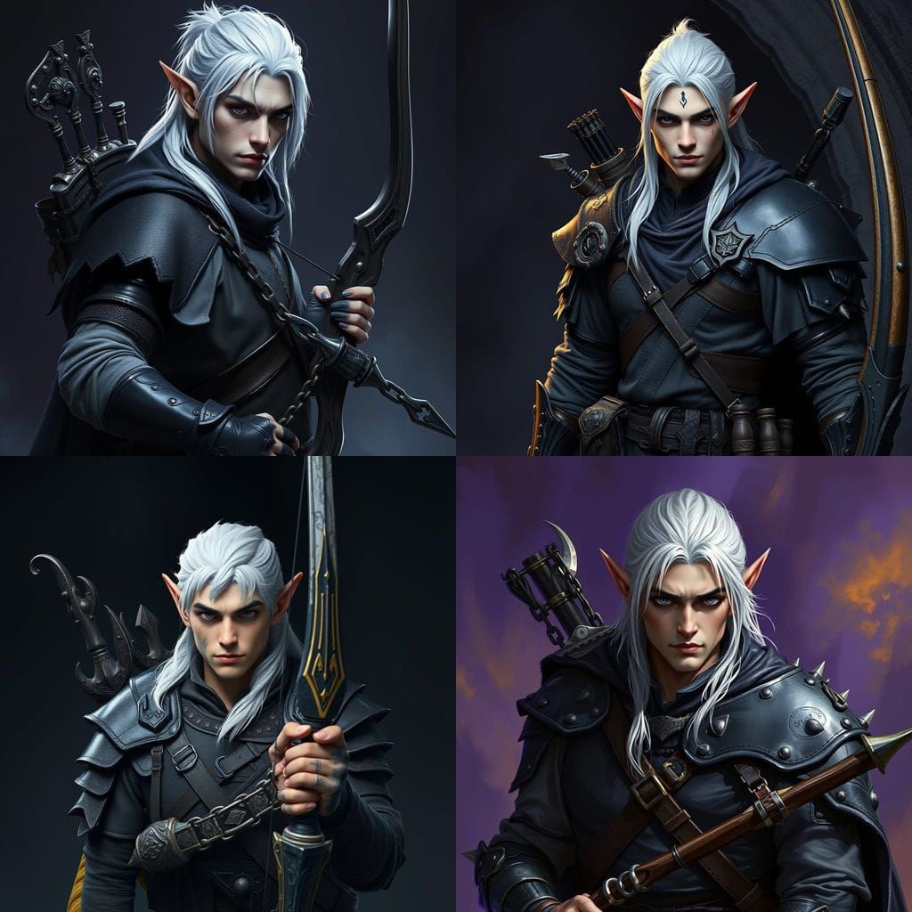 Dark Fantasy Elf Warrior in Intricately Detailed Armor