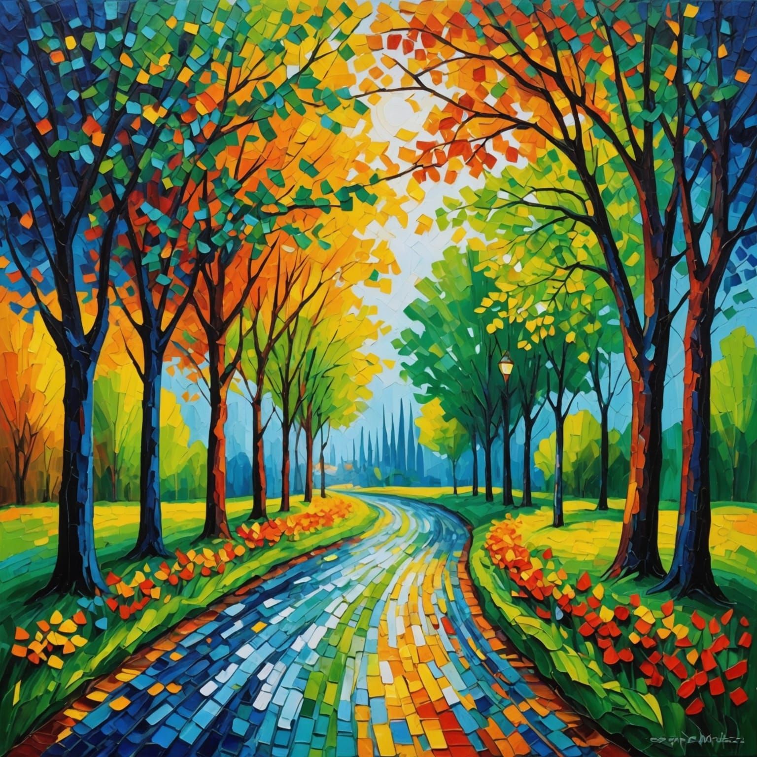 Monochromatic Expressionist Painting in Impasto Style