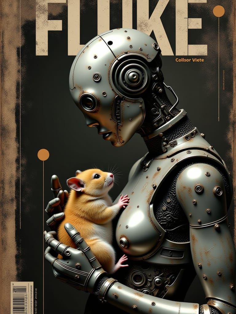 Robot Gives Birth to Hamster on Gritty Magazine Cover
