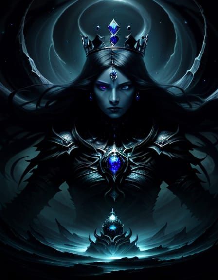 Queen Emerges From Cosmic Abyss Dark Fantasy Art