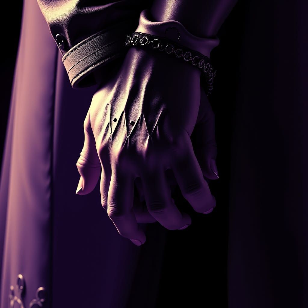 Monochromatic Dark Fantasy Intertwined Hands