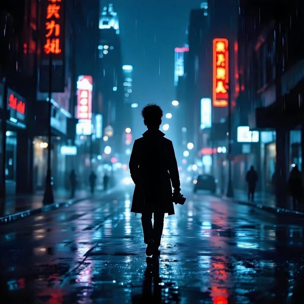 Photographer Walks Through Desolate Rainy Cityscape