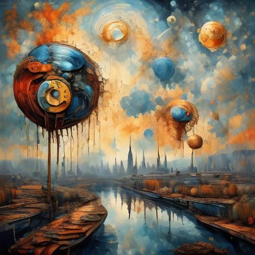 Surreal Spaghetti Car in Culinary Cityscape