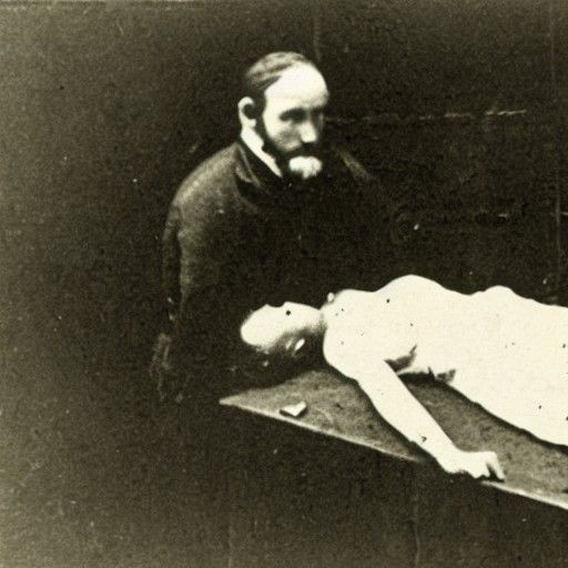 1890s Crime Scene Photo of Murder Victim