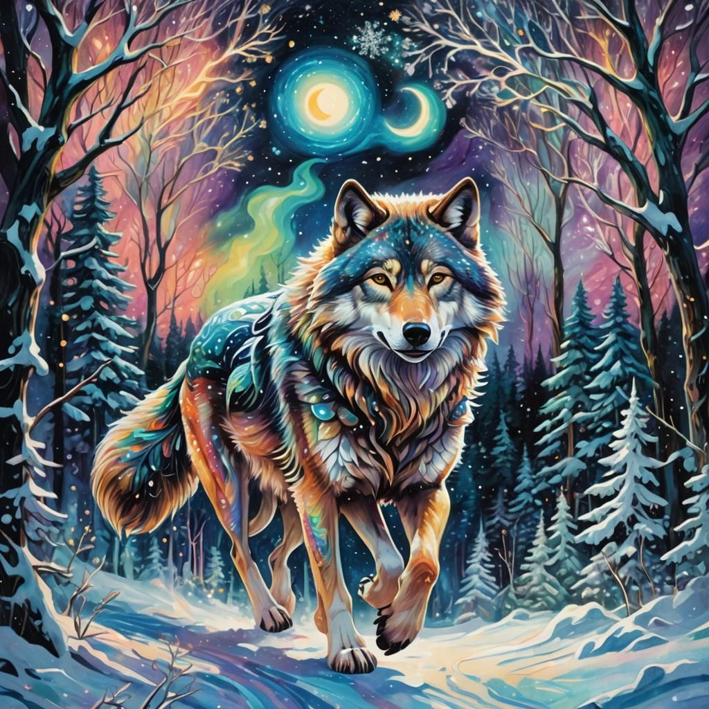 Lone Wolf's Cosmic Run: Astral Illustration