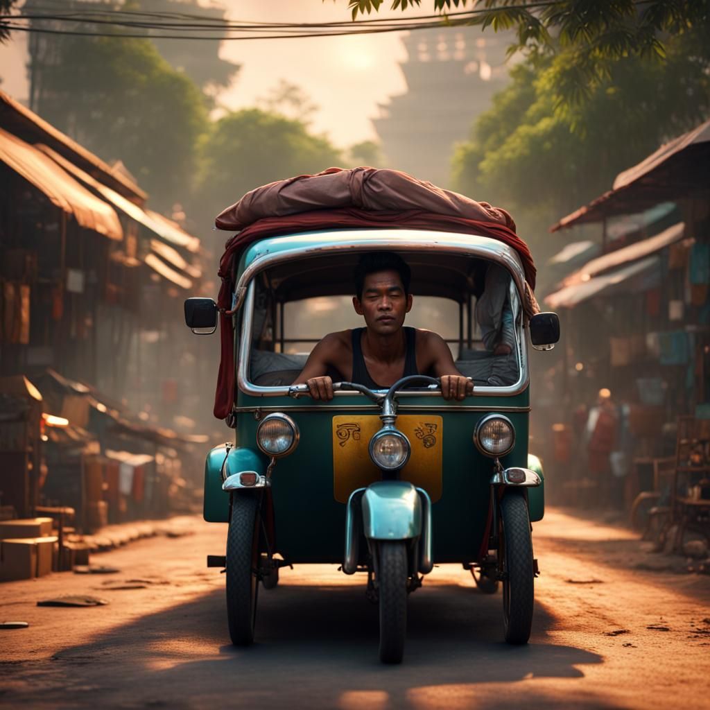 Cambodian Man Sleeping: 3D Game Cinematic