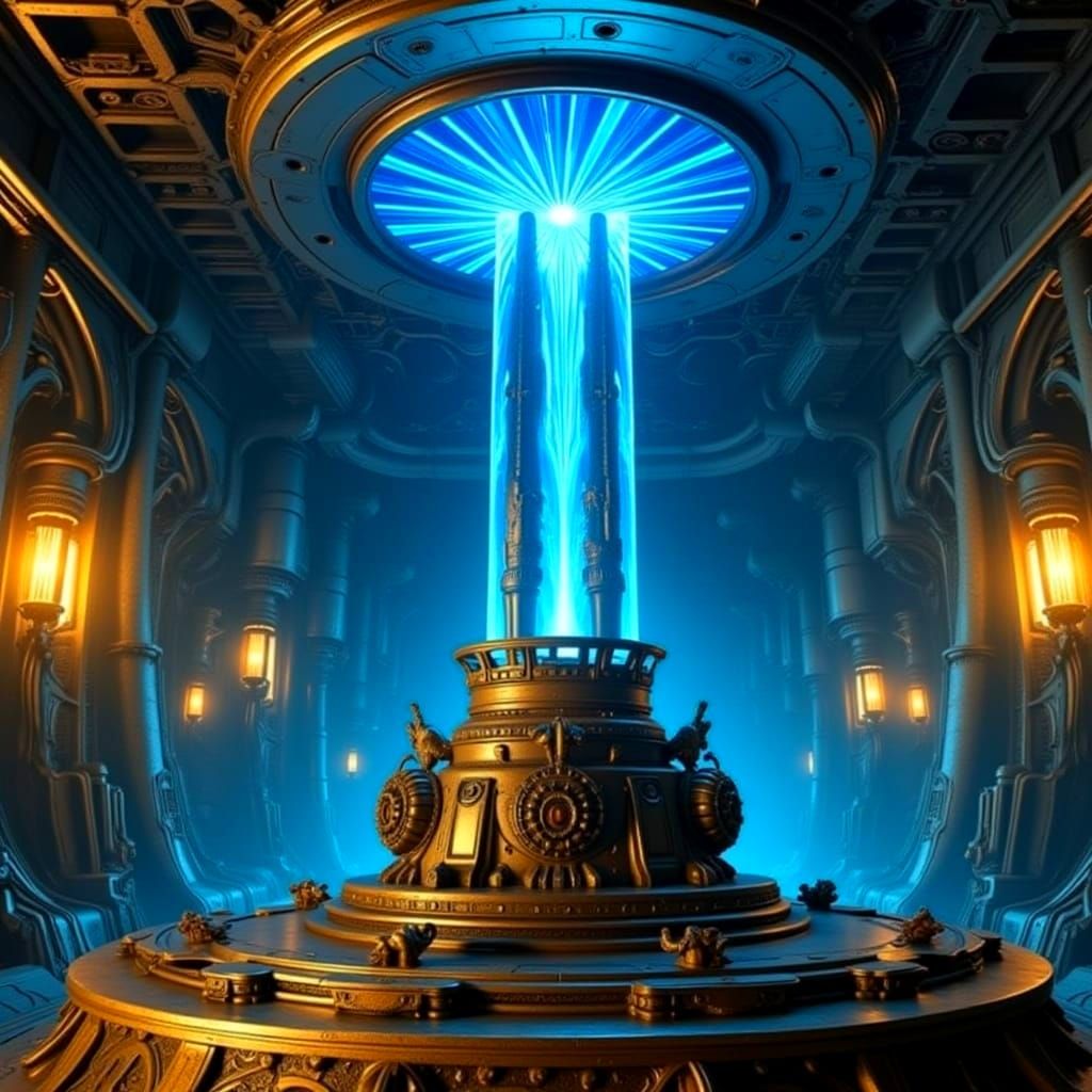 Bioluminescent Planet Sunset in Epic Sci-Fi Style