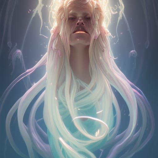 Eldritch Jellyfish Goddess Portrait in Digital Art Style