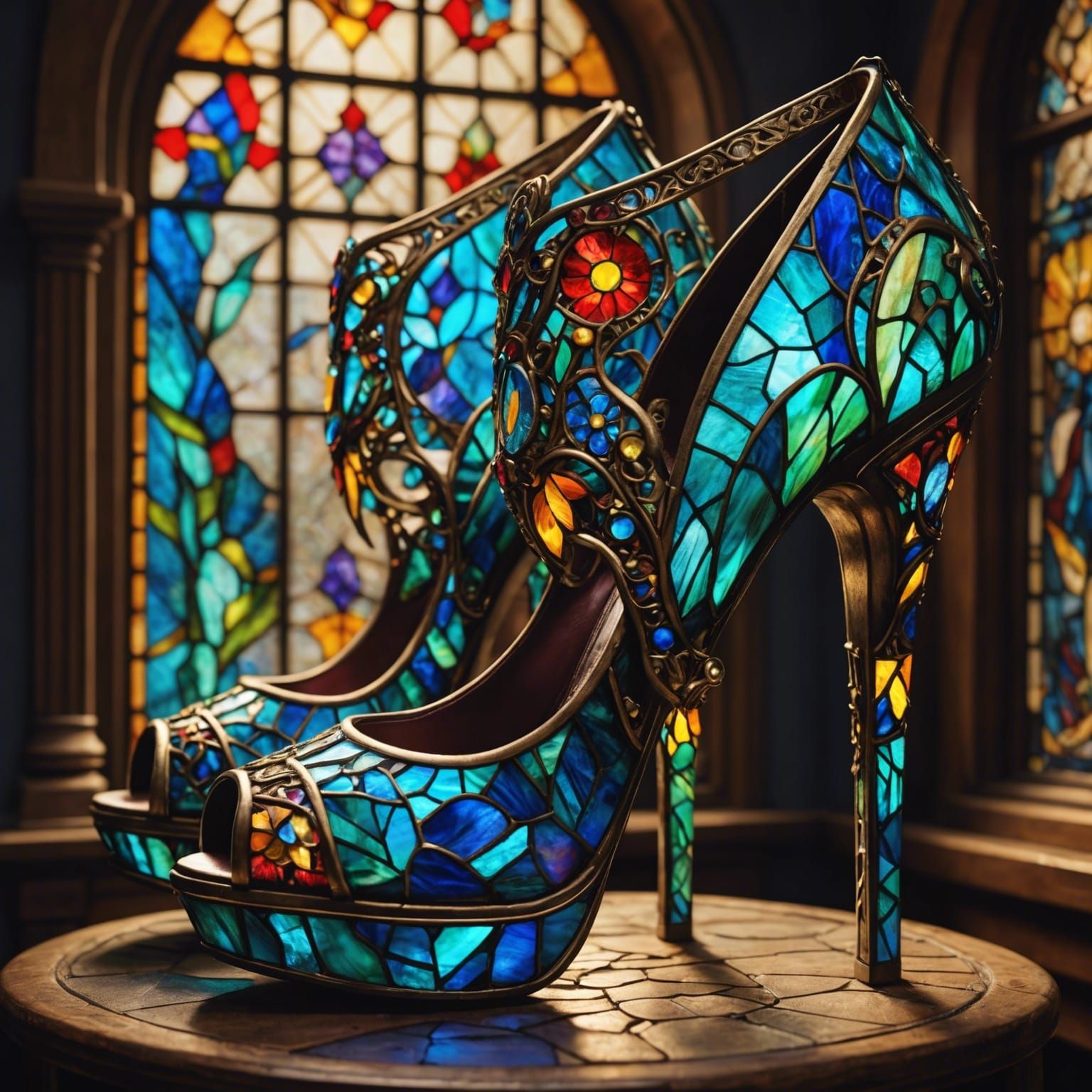 Refined Stained Glass Window on High Heels✨👠