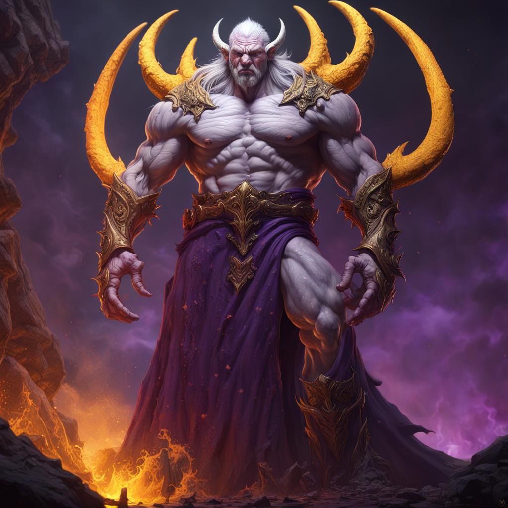 Demon Giant in Dark Fantasy Style