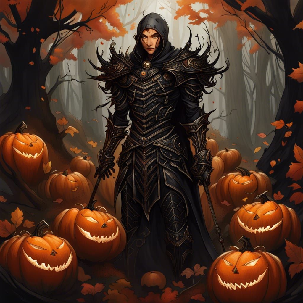 Pumpkin King Necromancer in Dark Forest