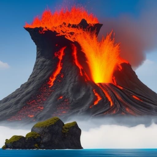 A volcanic island