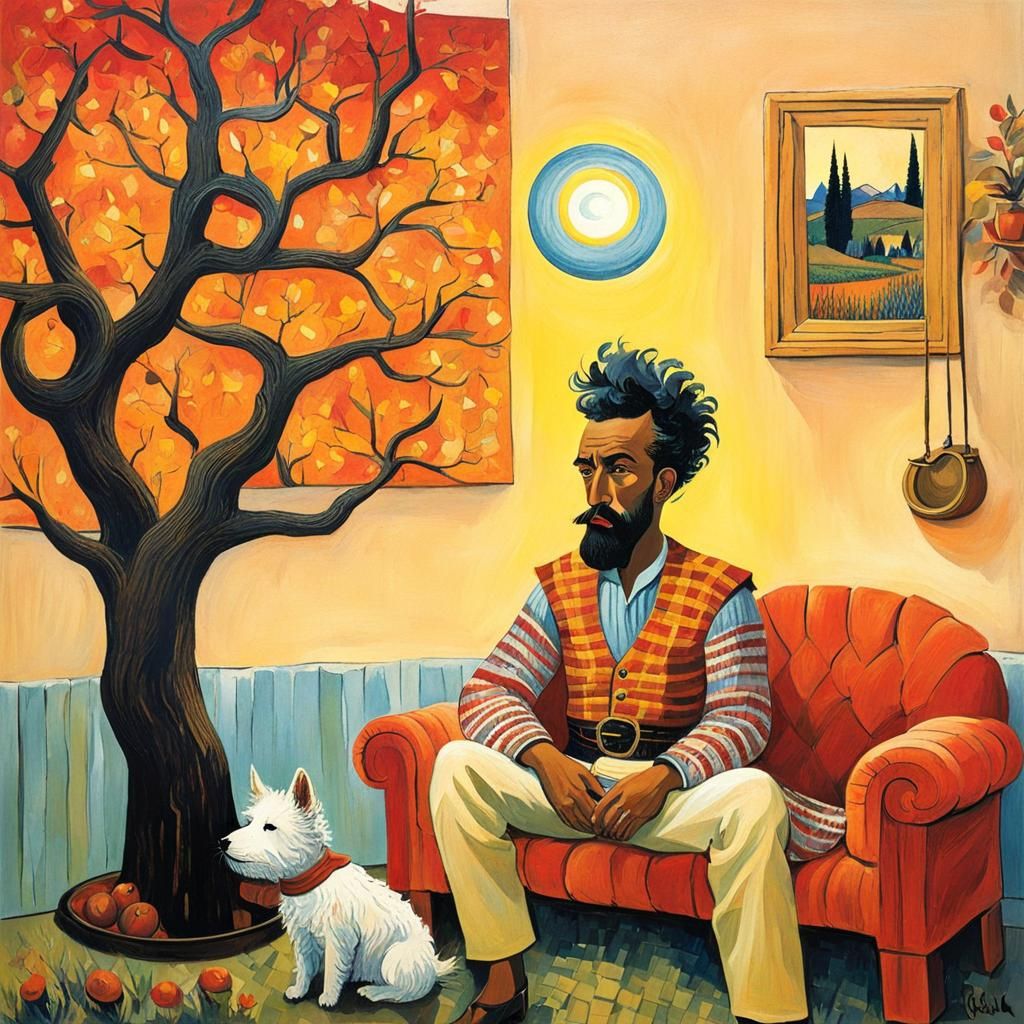 Family Storytelling by Fireplace: Dreamlike Impression