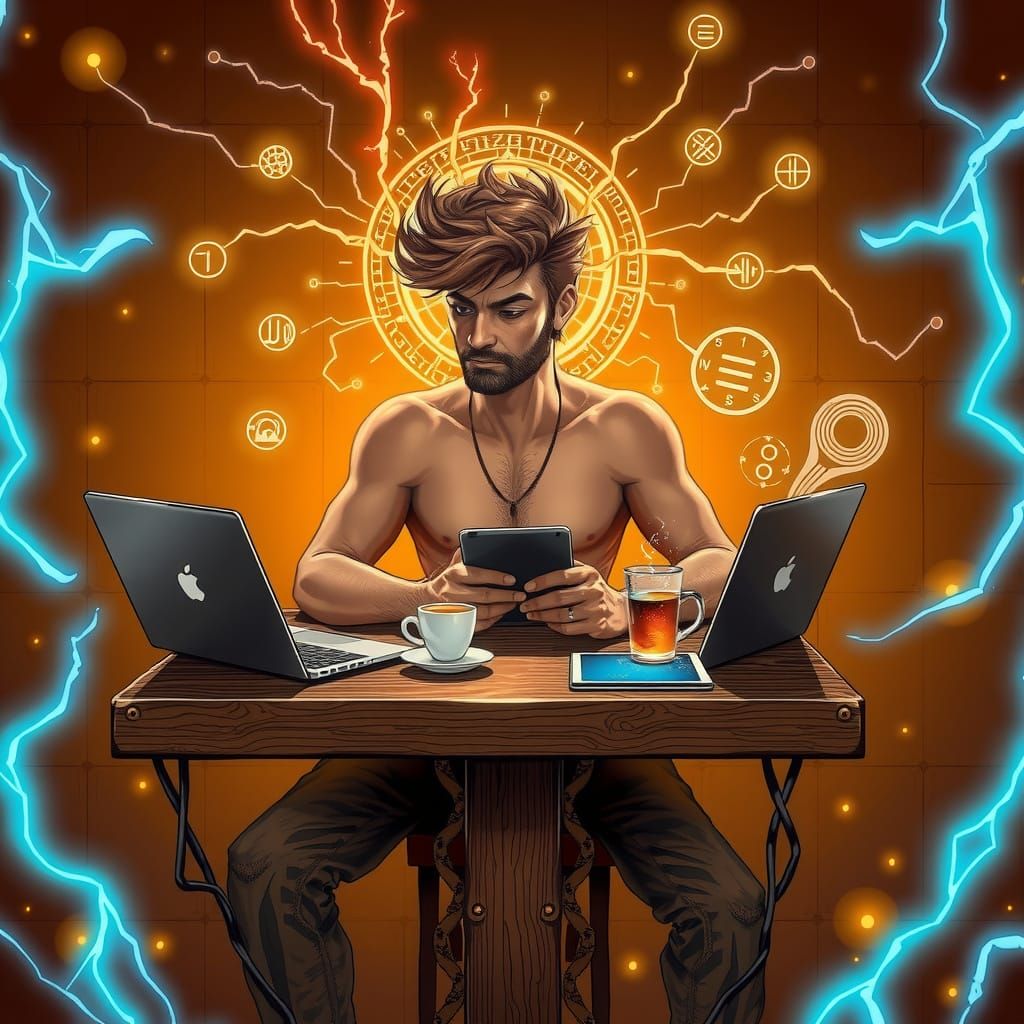Arcane Ritual: Coffee, Code, and Mystical Energy